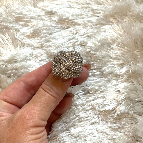 Rhinestone Diamond Stretch Chunky Statement Ring New - Picture 6 of 7
